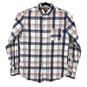 J Crew Indian Madras Plaid Button Shirt MT